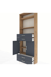 Arges Dolap 5 Raflı 4 Çekmeceli 2 Kapaklı 88x30x243 - S33M252V8A