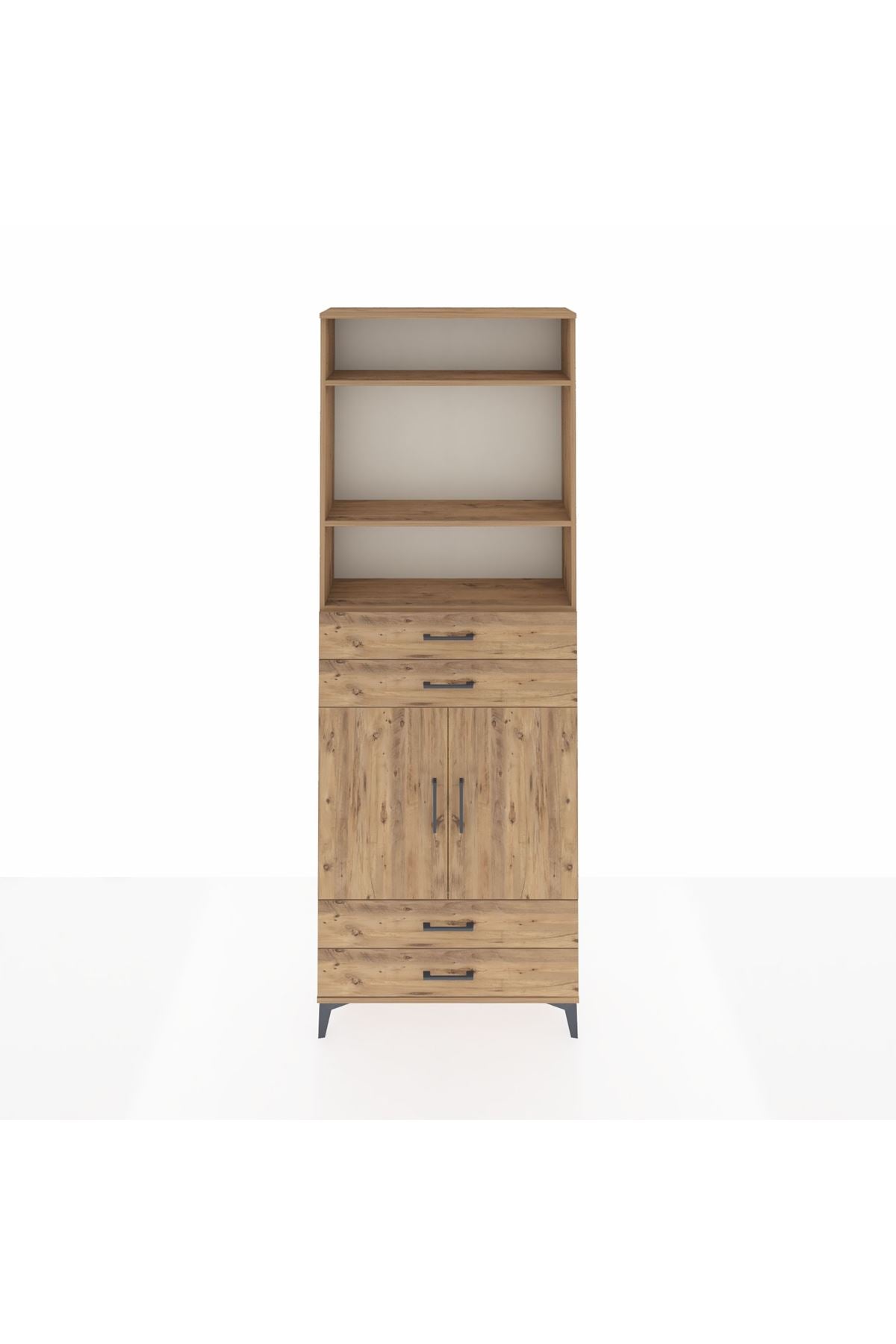 Arges Dolap 5 Raflı 4 Çekmeceli 2 Kapaklı 88x30x243 - S33M252V9A