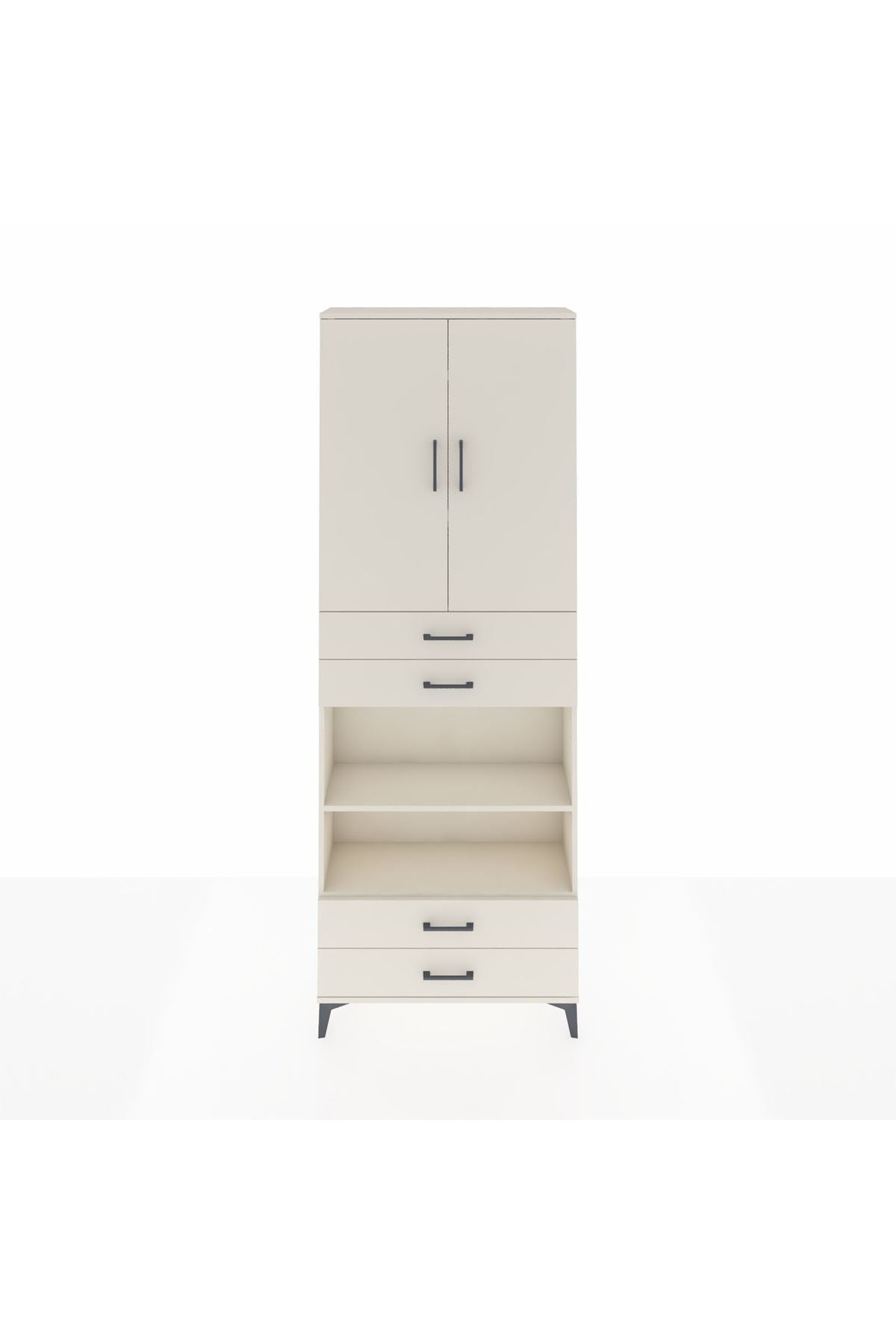 Arges Dolap 5 Raflı 4 Çekmeceli 2 Kapaklı 88x30x243 - S33M253V1A