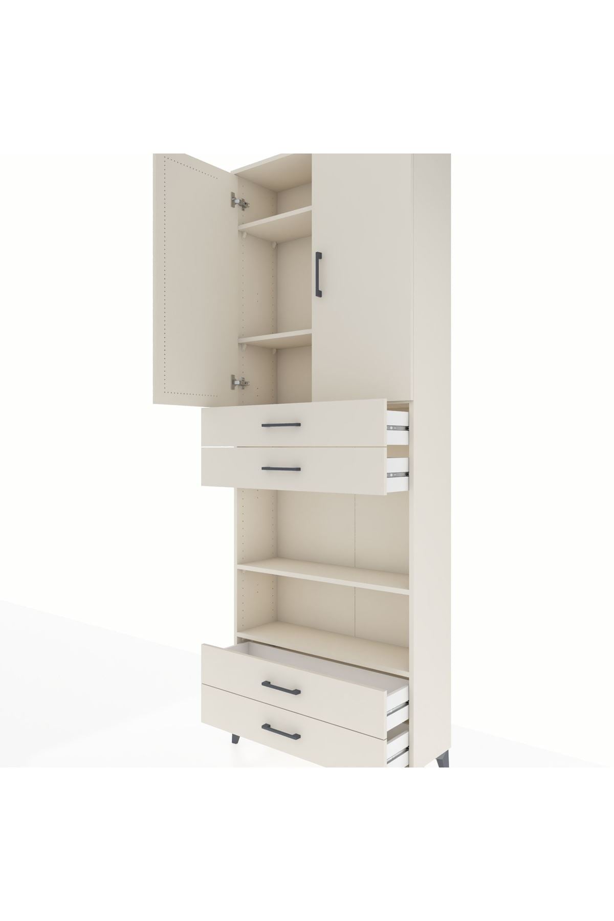 Arges Dolap 5 Raflı 4 Çekmeceli 2 Kapaklı 88x30x243 - S33M253V1A