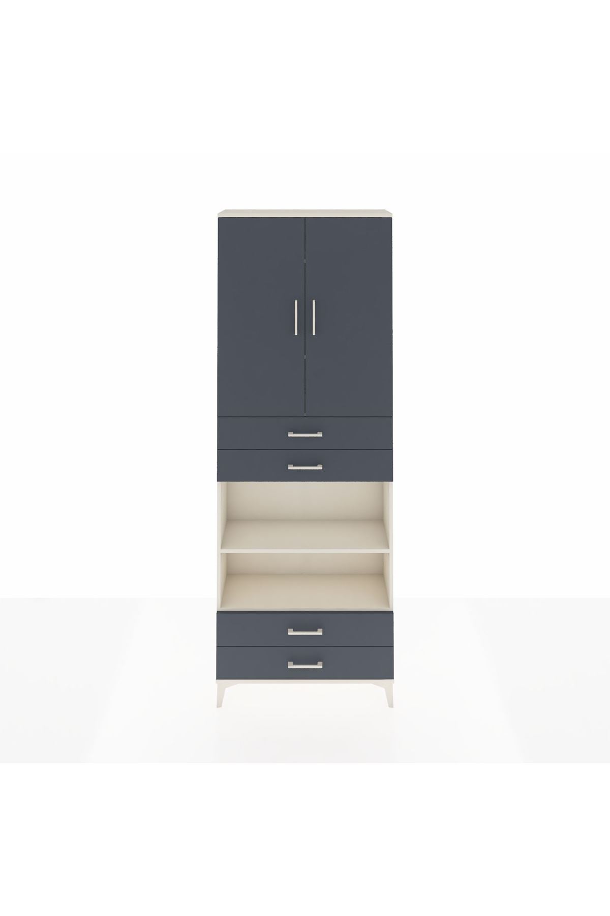 Arges Dolap 5 Raflı 4 Çekmeceli 2 Kapaklı 88x30x243 - S33M253V2A