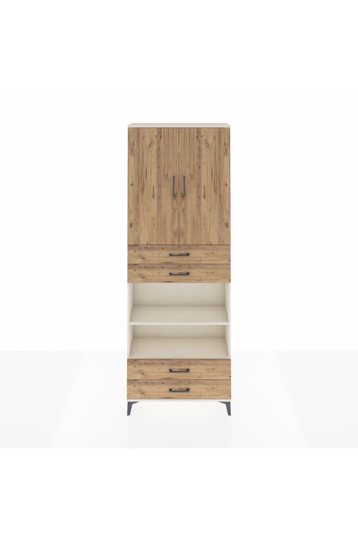 Arges Dolap 5 Raflı 4 Çekmeceli 2 Kapaklı 88x30x243 - S33M253V3A