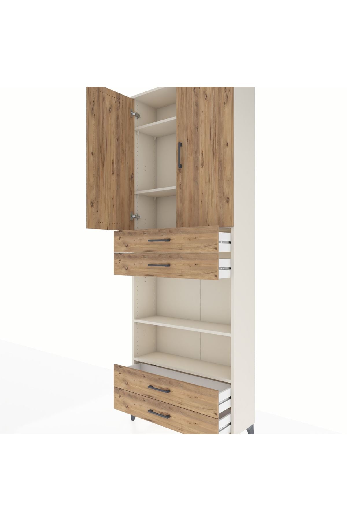 Arges Dolap 5 Raflı 4 Çekmeceli 2 Kapaklı 88x30x243 - S33M253V3A