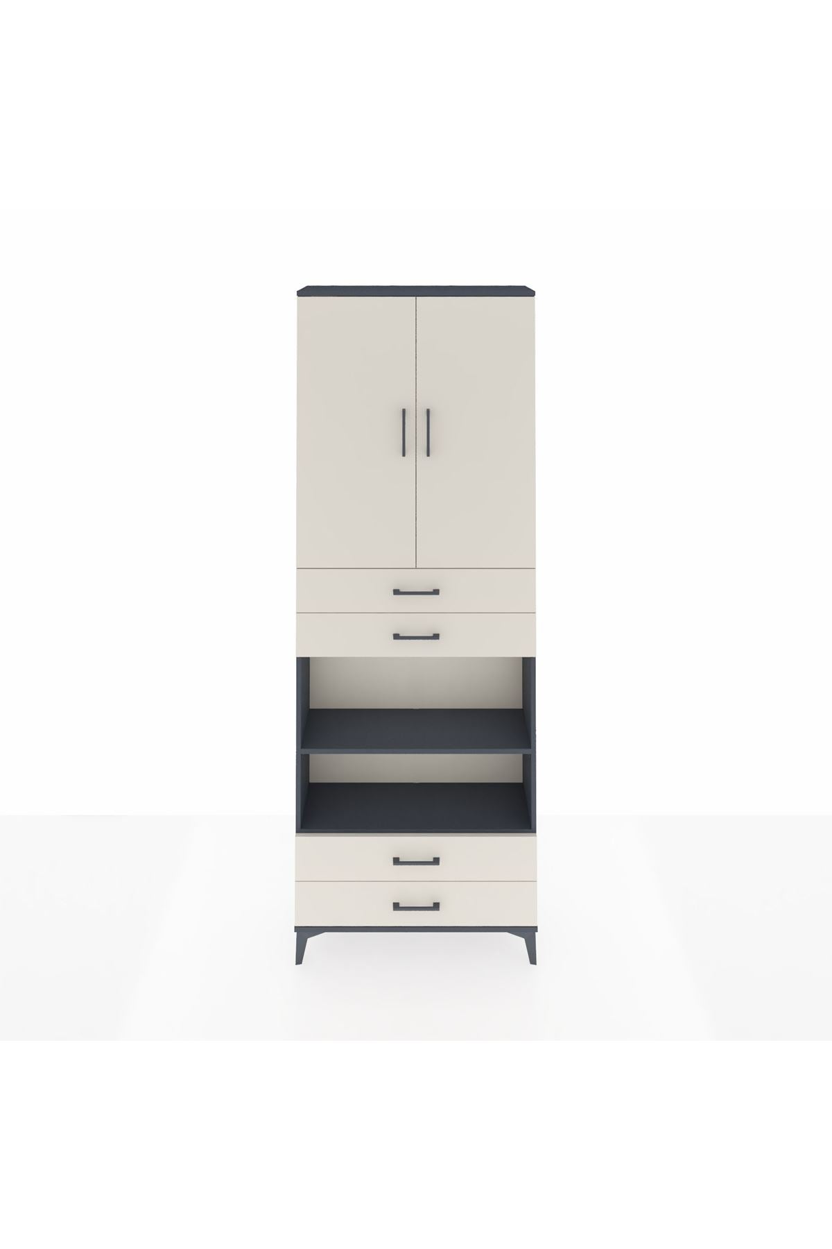 Arges Dolap 5 Raflı 4 Çekmeceli 2 Kapaklı 88x30x243 - S33M253V4A