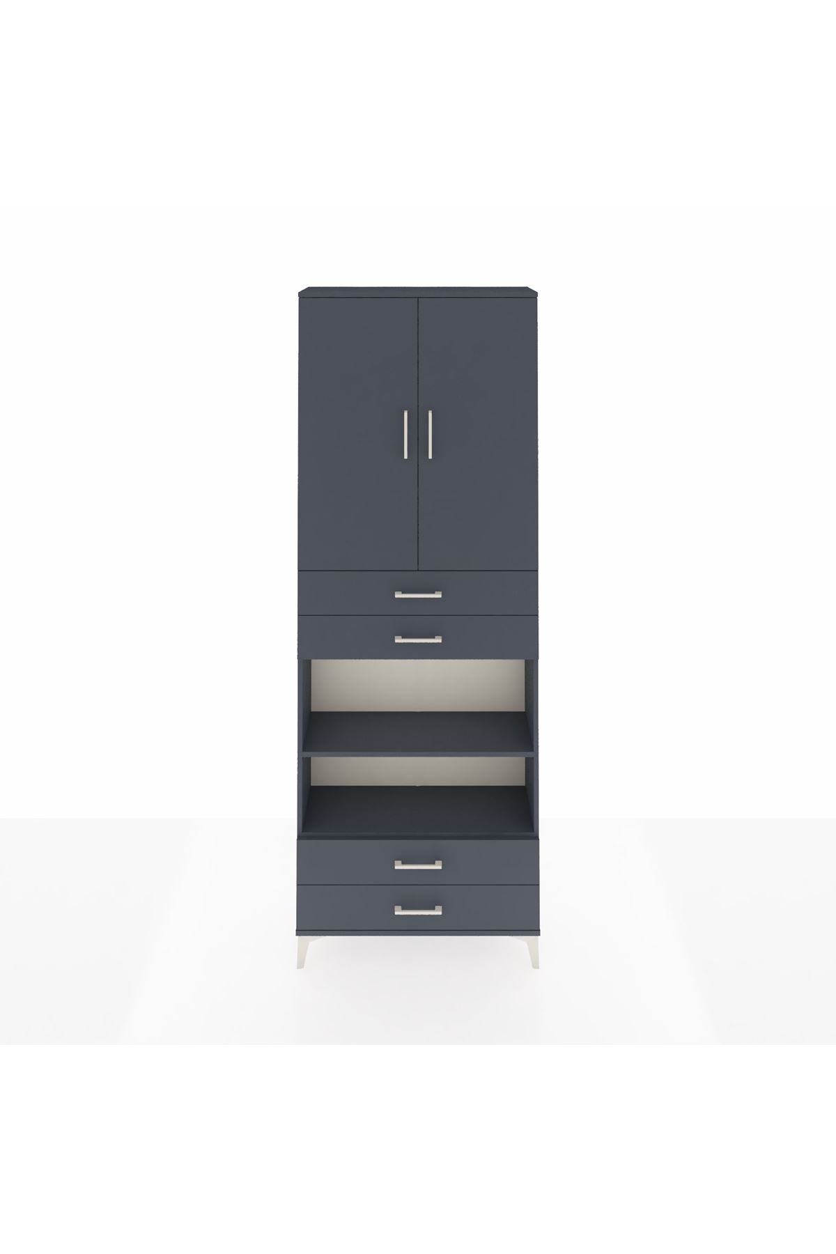 Arges Dolap 5 Raflı 4 Çekmeceli 2 Kapaklı 88x30x243 - S33M253V5A