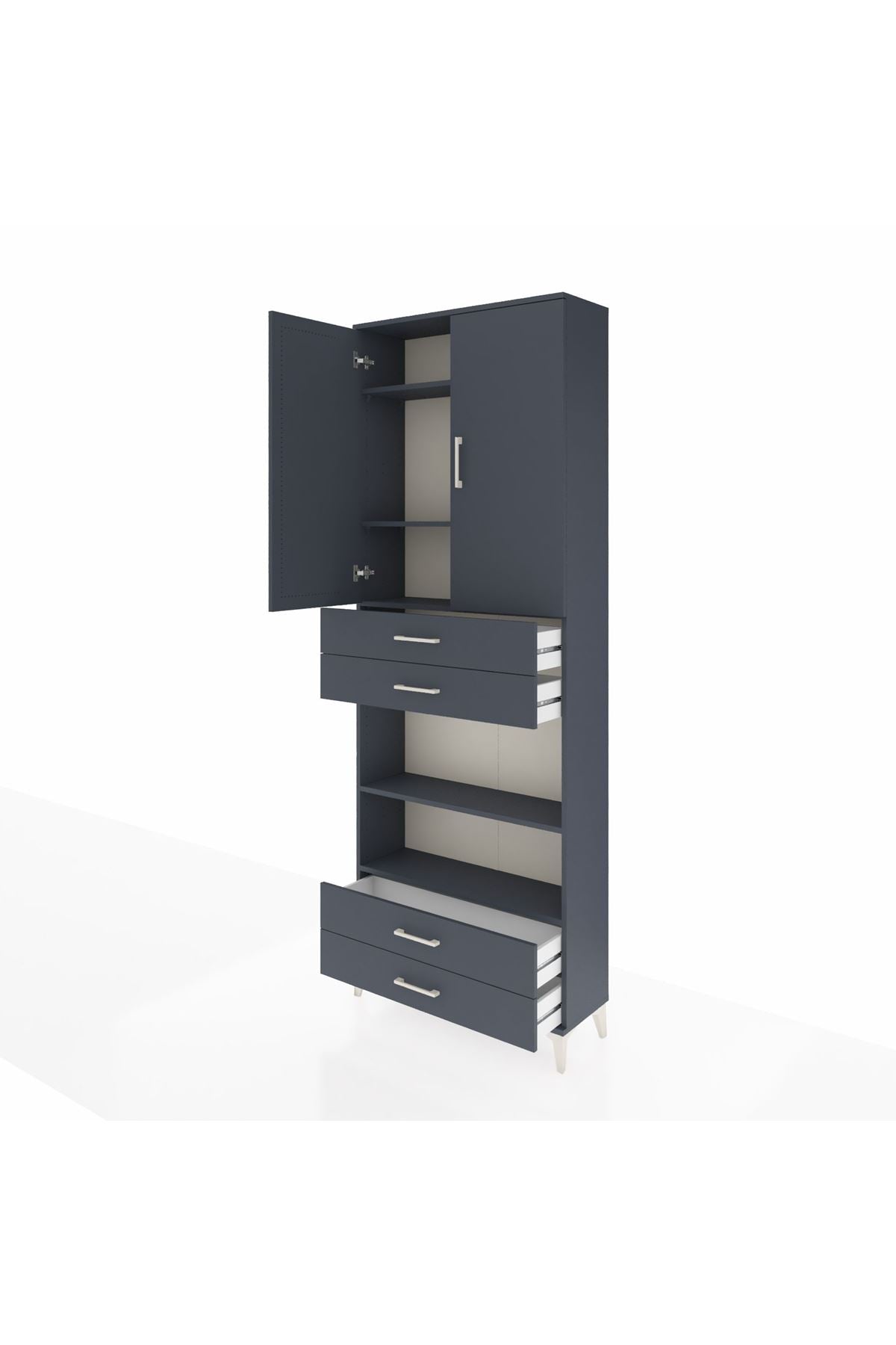 Arges Dolap 5 Raflı 4 Çekmeceli 2 Kapaklı 88x30x243 - S33M253V5A
