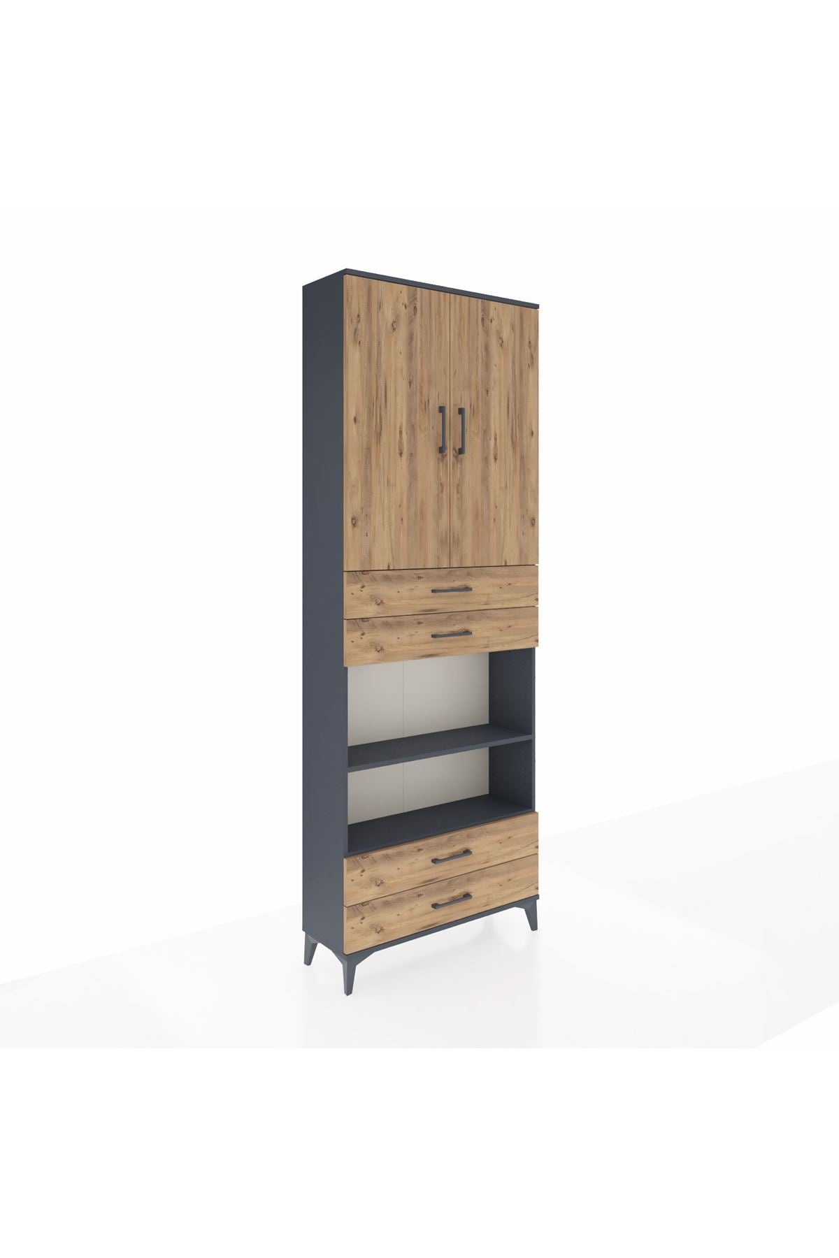 Arges Dolap 5 Raflı 4 Çekmeceli 2 Kapaklı 88x30x243 - S33M253V6A