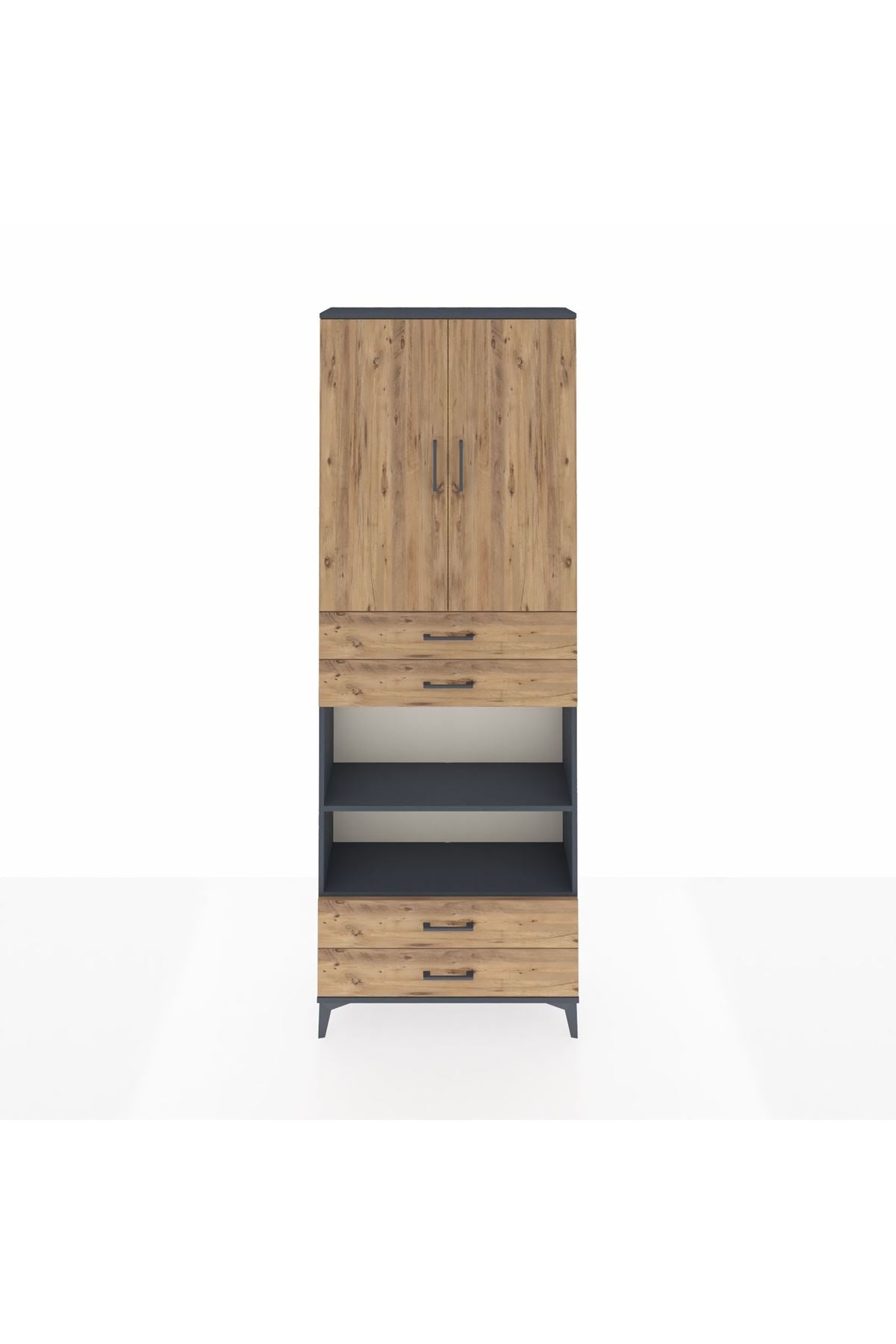 Arges Dolap 5 Raflı 4 Çekmeceli 2 Kapaklı 88x30x243 - S33M253V6A