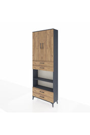 Arges Dolap 5 Raflı 4 Çekmeceli 2 Kapaklı 88x30x243 - S33M253V6A