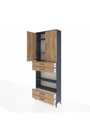 Arges Dolap 5 Raflı 4 Çekmeceli 2 Kapaklı 88x30x243 - S33M253V6A