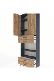 Arges Dolap 5 Raflı 4 Çekmeceli 2 Kapaklı 88x30x243 - S33M253V6A