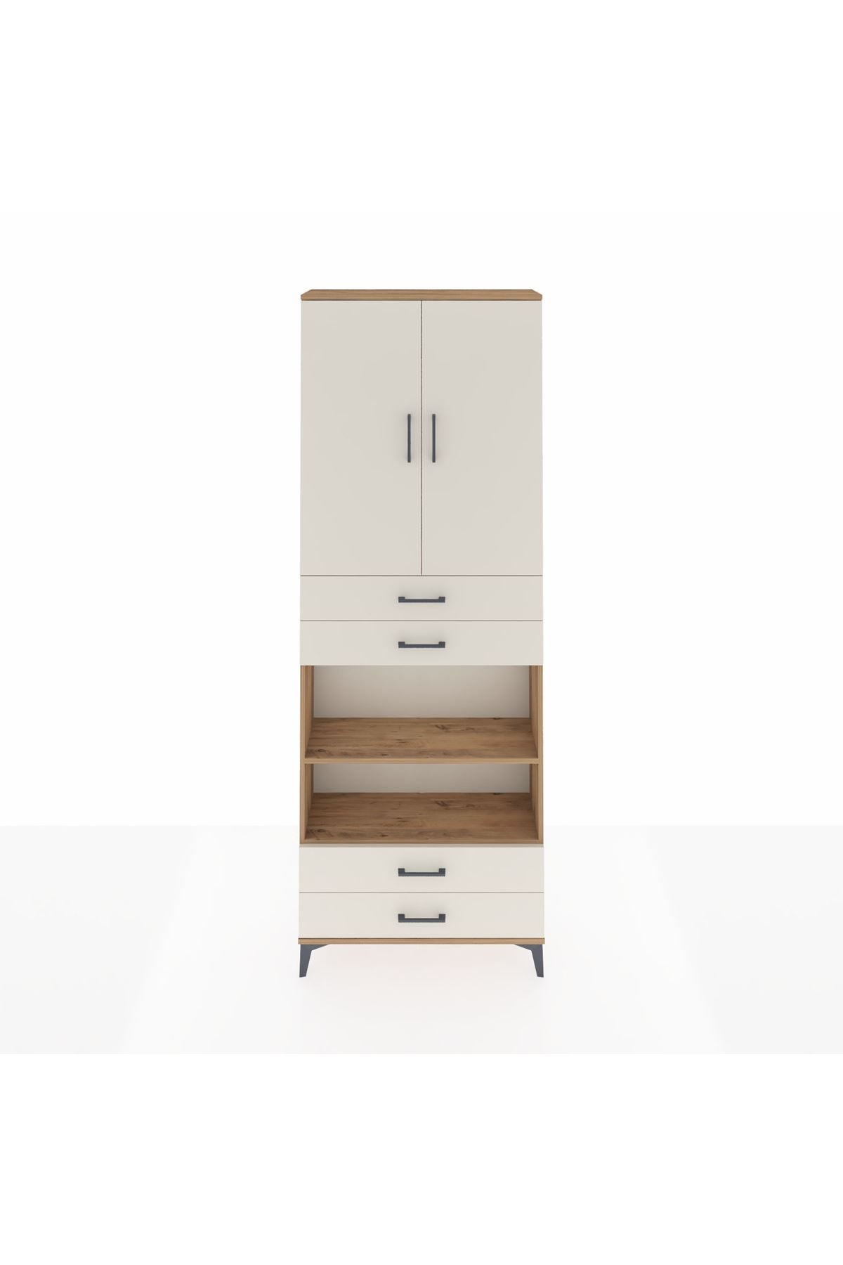 Arges Dolap 5 Raflı 4 Çekmeceli 2 Kapaklı 88x30x243 - S33M253V7A