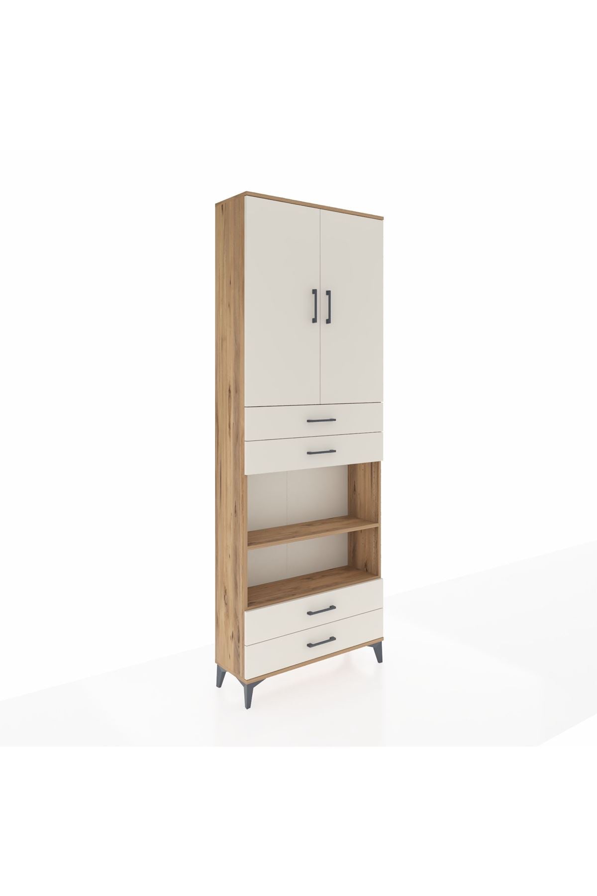 Arges Dolap 5 Raflı 4 Çekmeceli 2 Kapaklı 88x30x243 - S33M253V7A