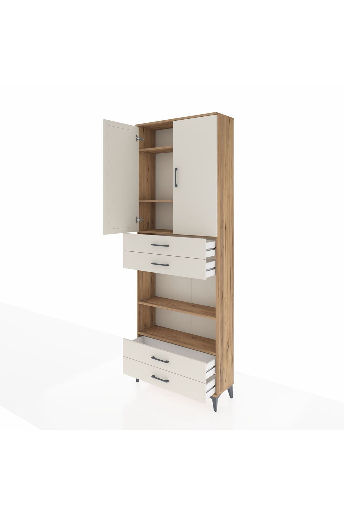 Arges Dolap 5 Raflı 4 Çekmeceli 2 Kapaklı 88x30x243 - S33M253V7A
