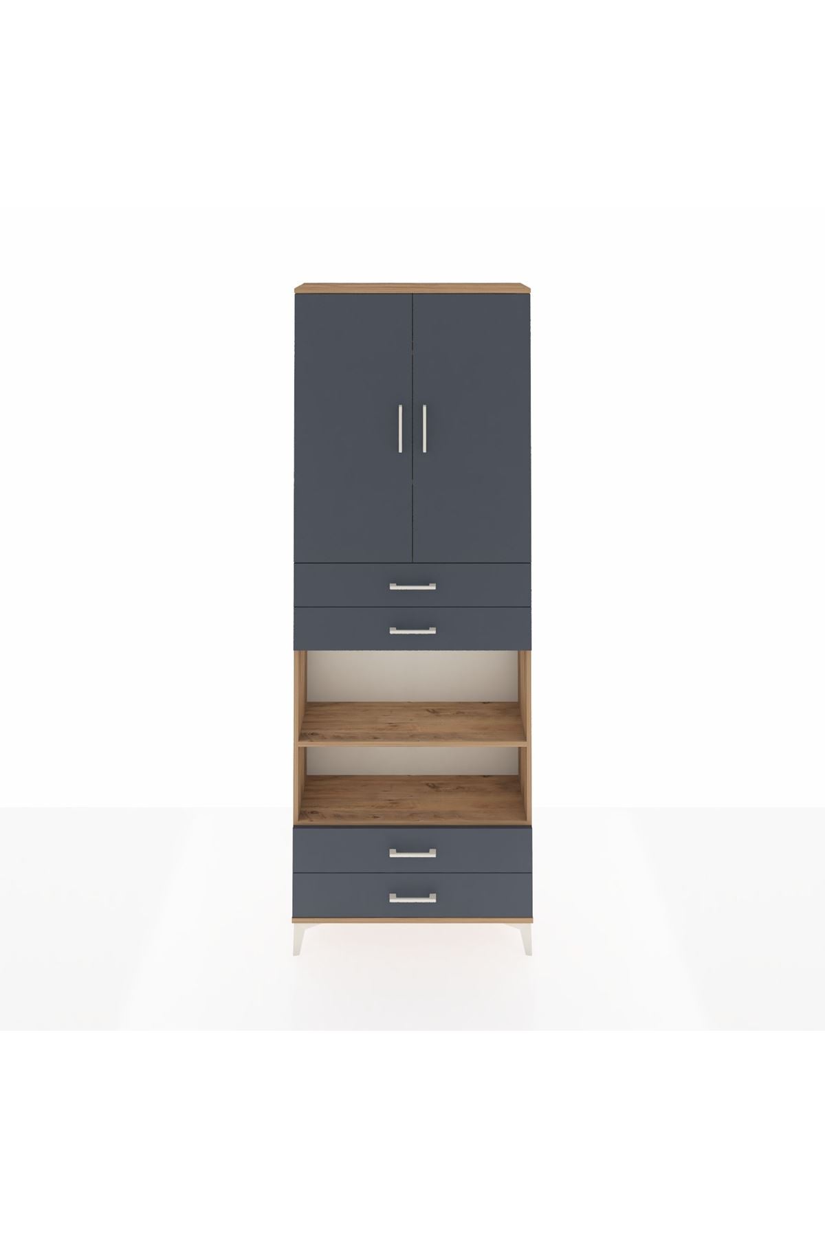 Arges Dolap 5 Raflı 4 Çekmeceli 2 Kapaklı 88x30x243 - S33M253V8A