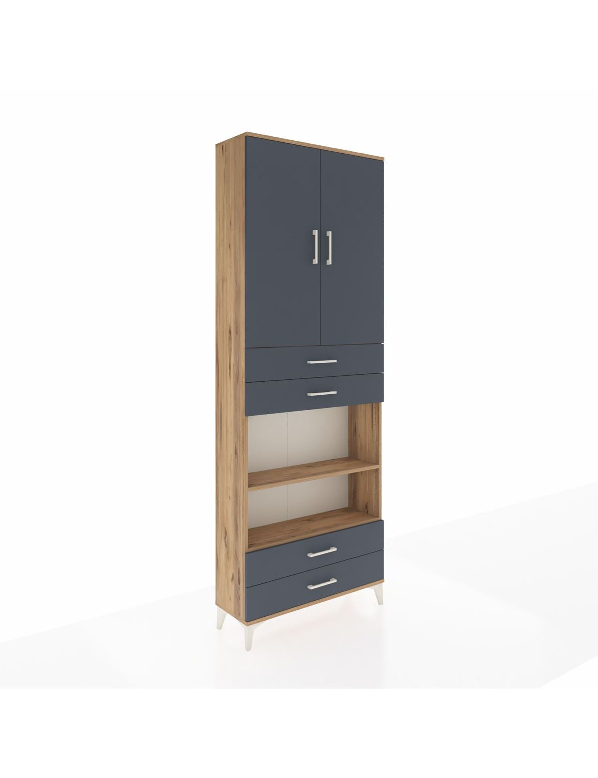 Arges Dolap 5 Raflı 4 Çekmeceli 2 Kapaklı 88x30x243 - S33M253V8A