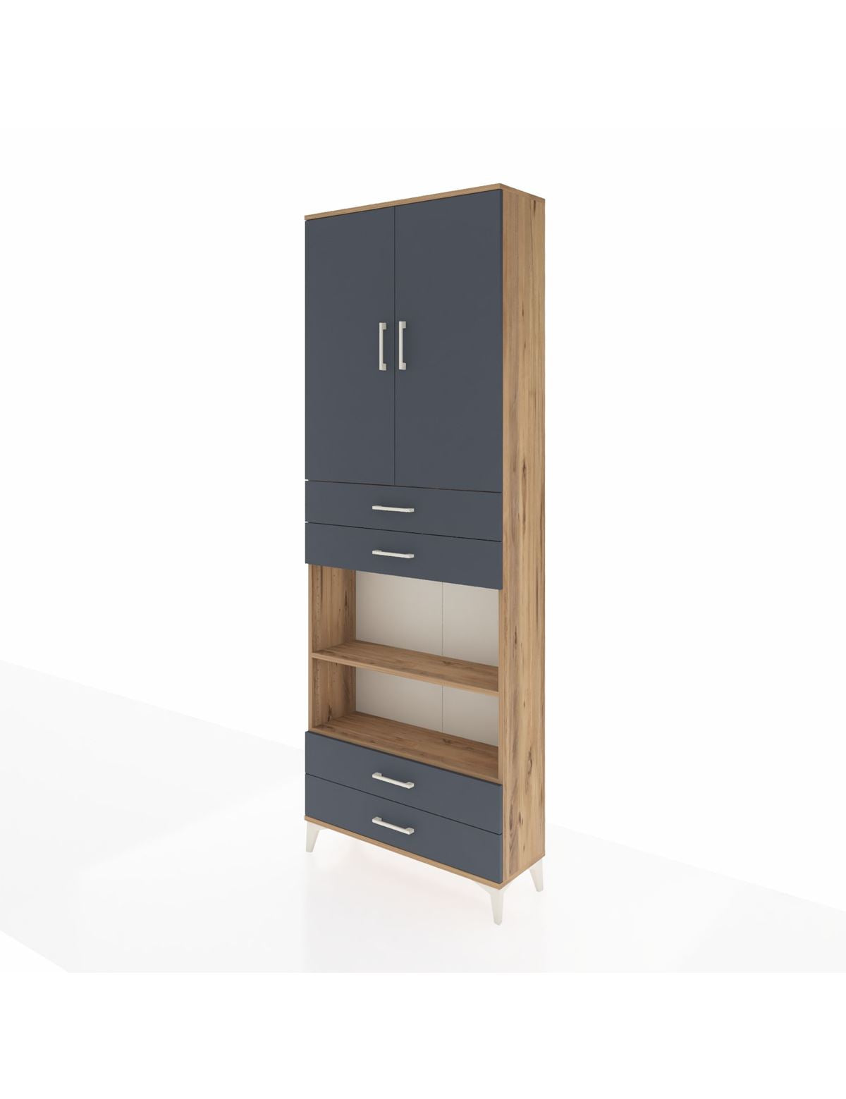 Arges Dolap 5 Raflı 4 Çekmeceli 2 Kapaklı 88x30x243 - S33M253V8A