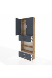 Arges Dolap 5 Raflı 4 Çekmeceli 2 Kapaklı 88x30x243 - S33M253V8A