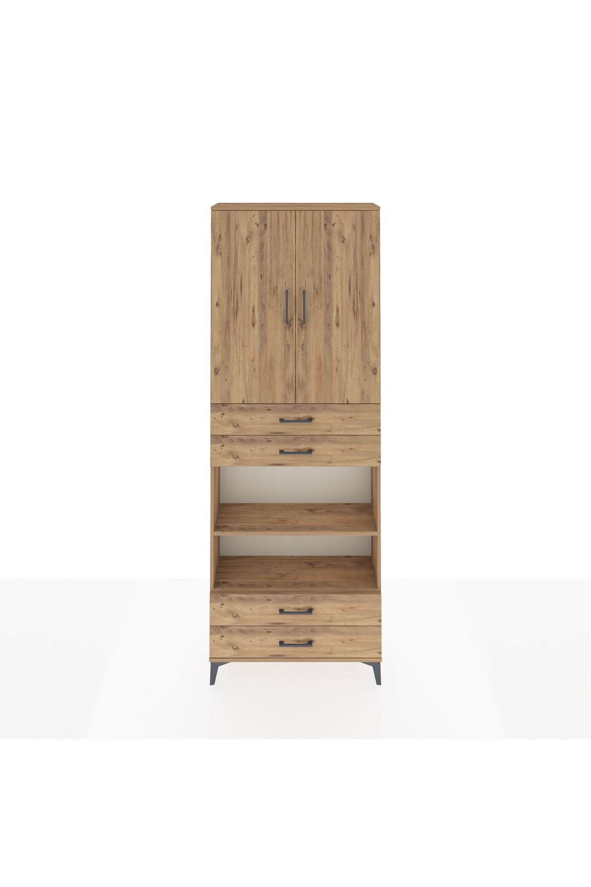 Arges Dolap 5 Raflı 4 Çekmeceli 2 Kapaklı 88x30x243 - S33M253V9A
