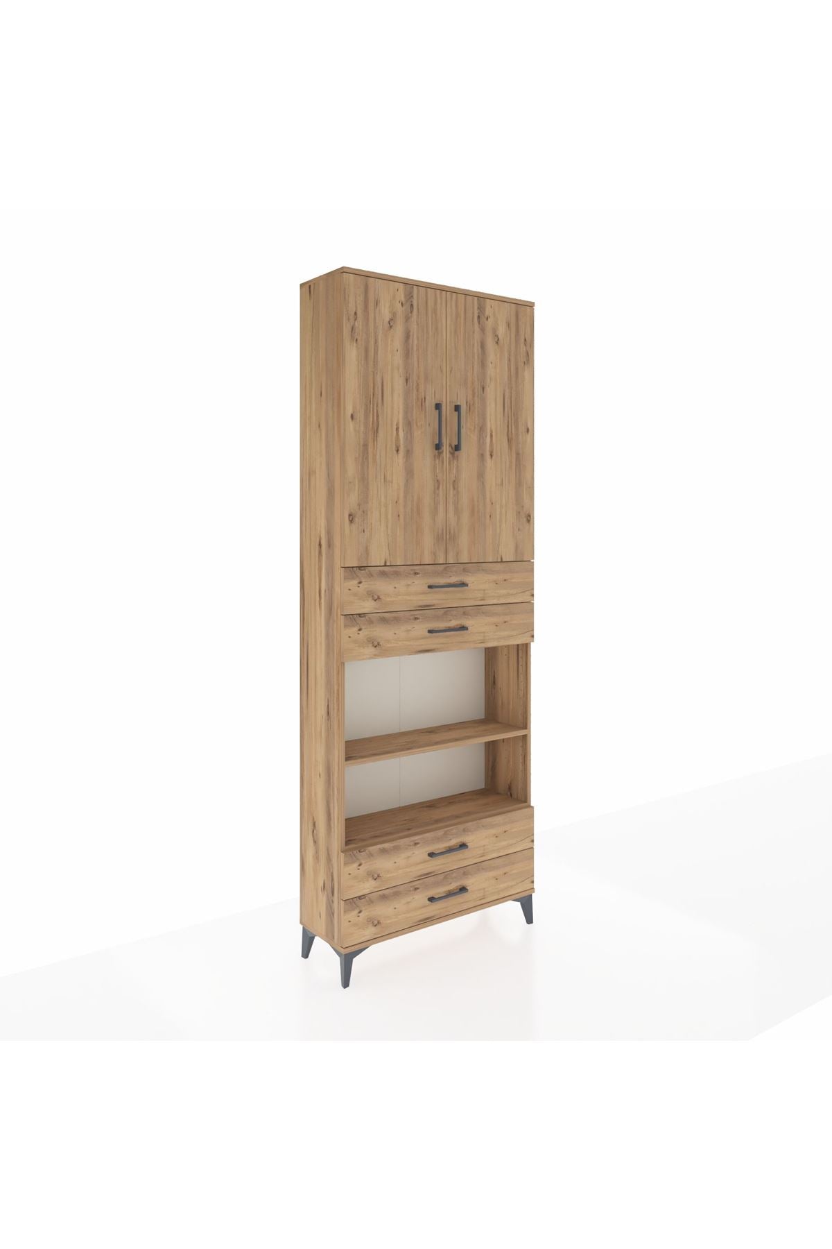 Arges Dolap 5 Raflı 4 Çekmeceli 2 Kapaklı 88x30x243 - S33M253V9A