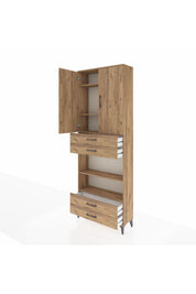 Arges Dolap 5 Raflı 4 Çekmeceli 2 Kapaklı 88x30x243 - S33M253V9A