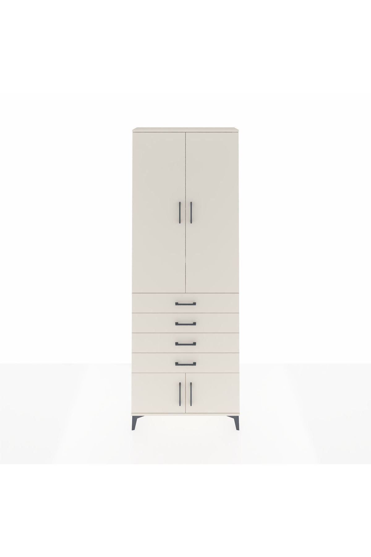 Arges Dolap 4 Raflı 4 Çekmeceli 4 Kapaklı 88x30x243 - S33M255V1A