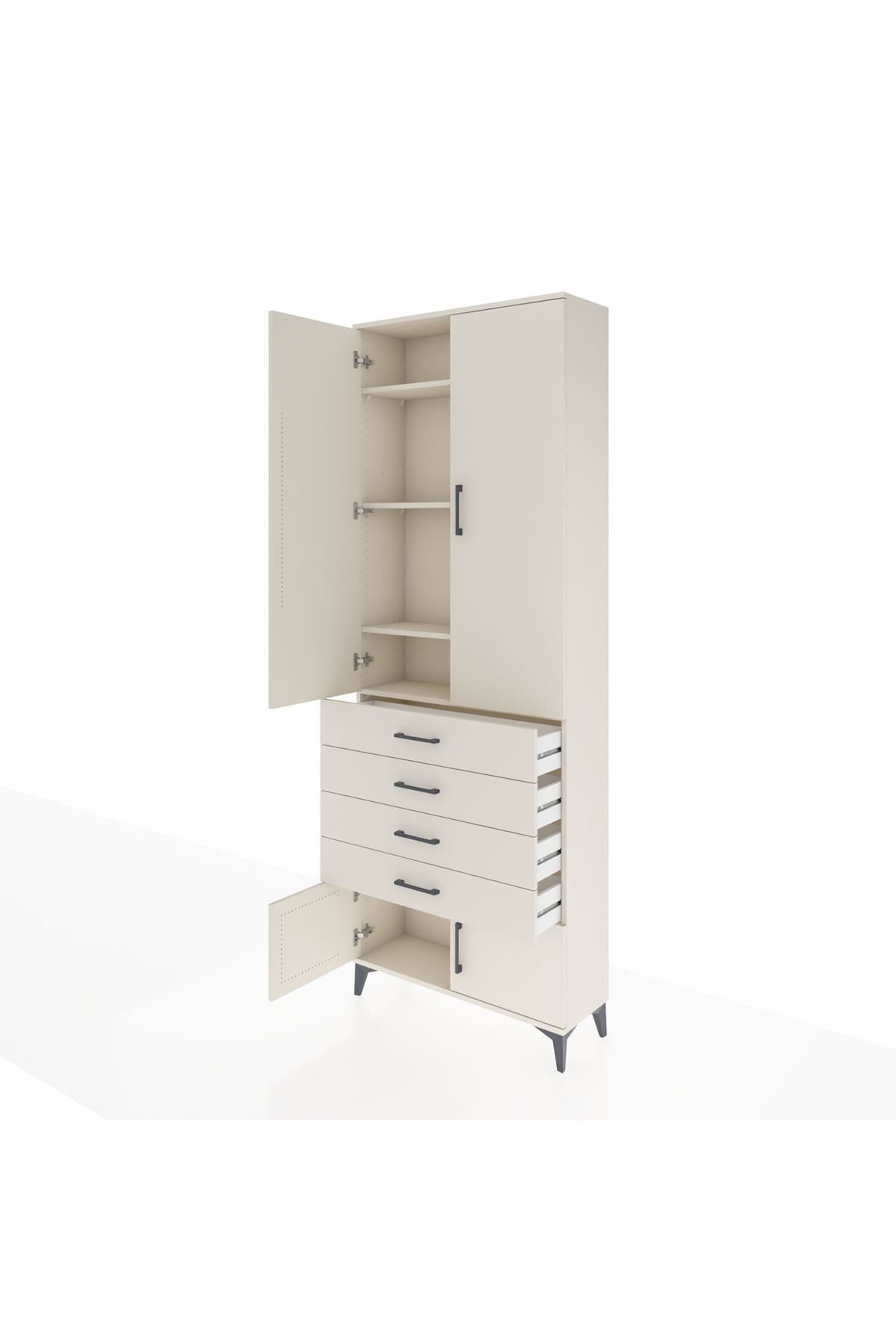 Arges Dolap 4 Raflı 4 Çekmeceli 4 Kapaklı 88x30x243 - S33M255V1A