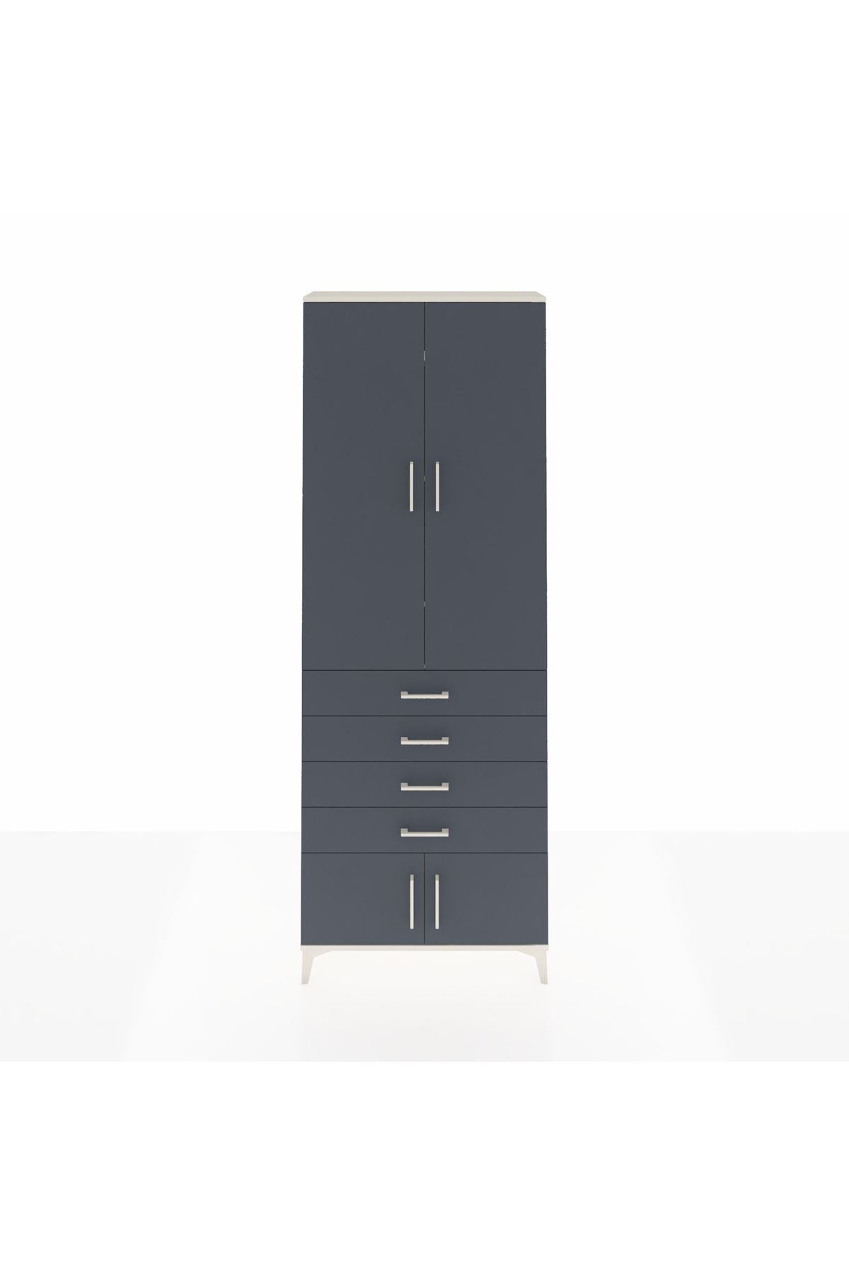 Arges Dolap 4 Raflı 4 Çekmeceli 4 Kapaklı 88x30x243 - S33M255V2A