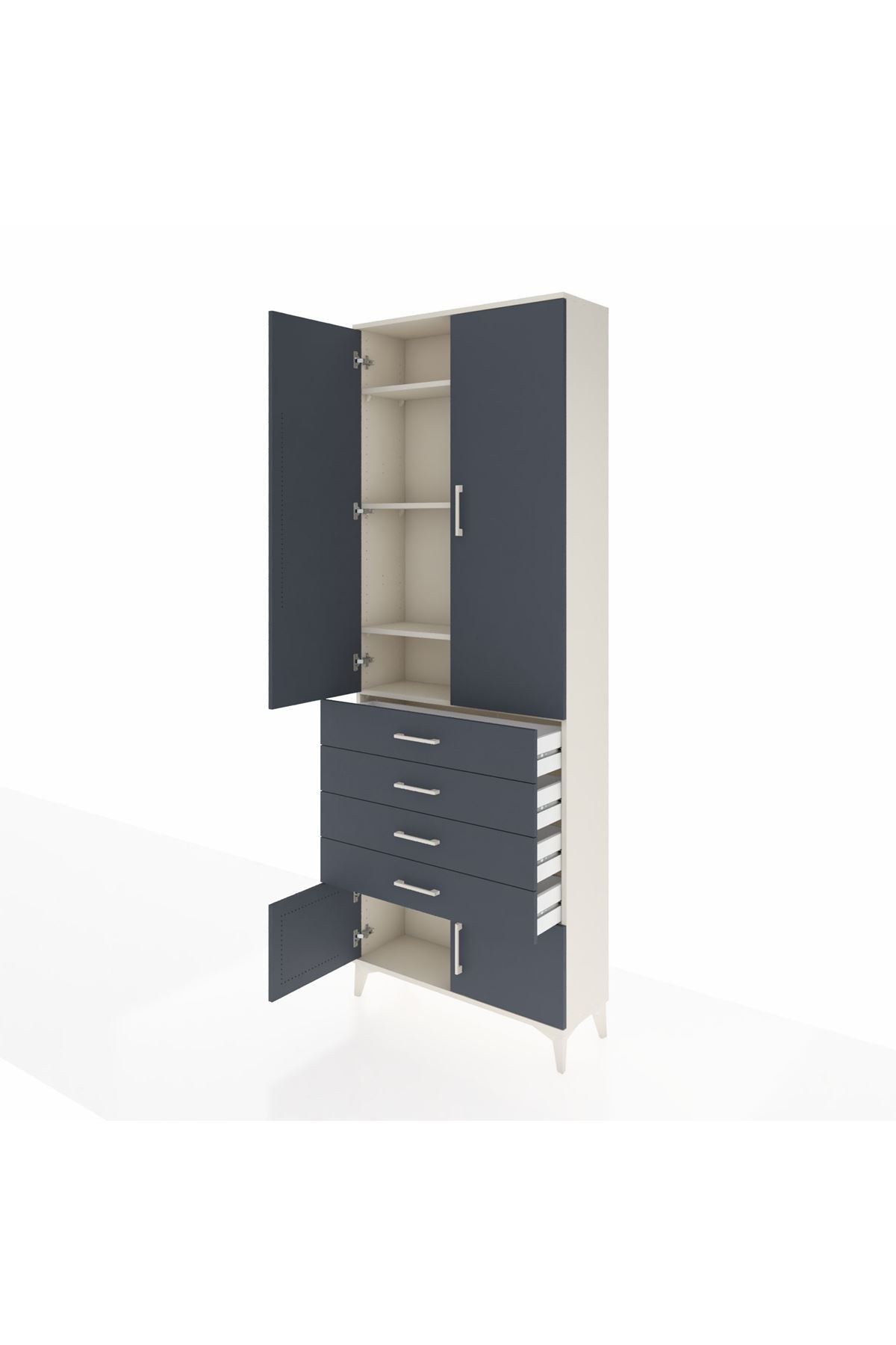 Arges Dolap 4 Raflı 4 Çekmeceli 4 Kapaklı 88x30x243 - S33M255V2A