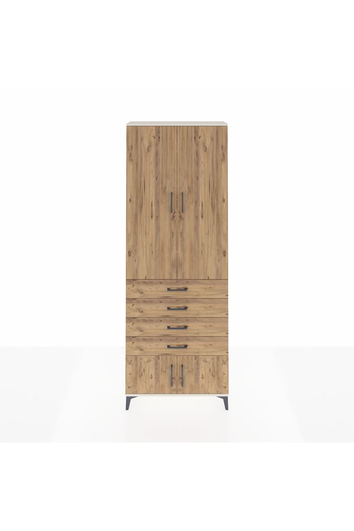 Arges Dolap 4 Raflı 4 Çekmeceli 4 Kapaklı 88x30x243 - S33M255V3A