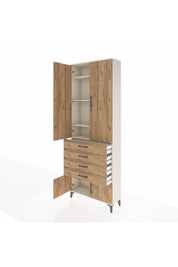 Arges Dolap 4 Raflı 4 Çekmeceli 4 Kapaklı 88x30x243 - S33M255V3A