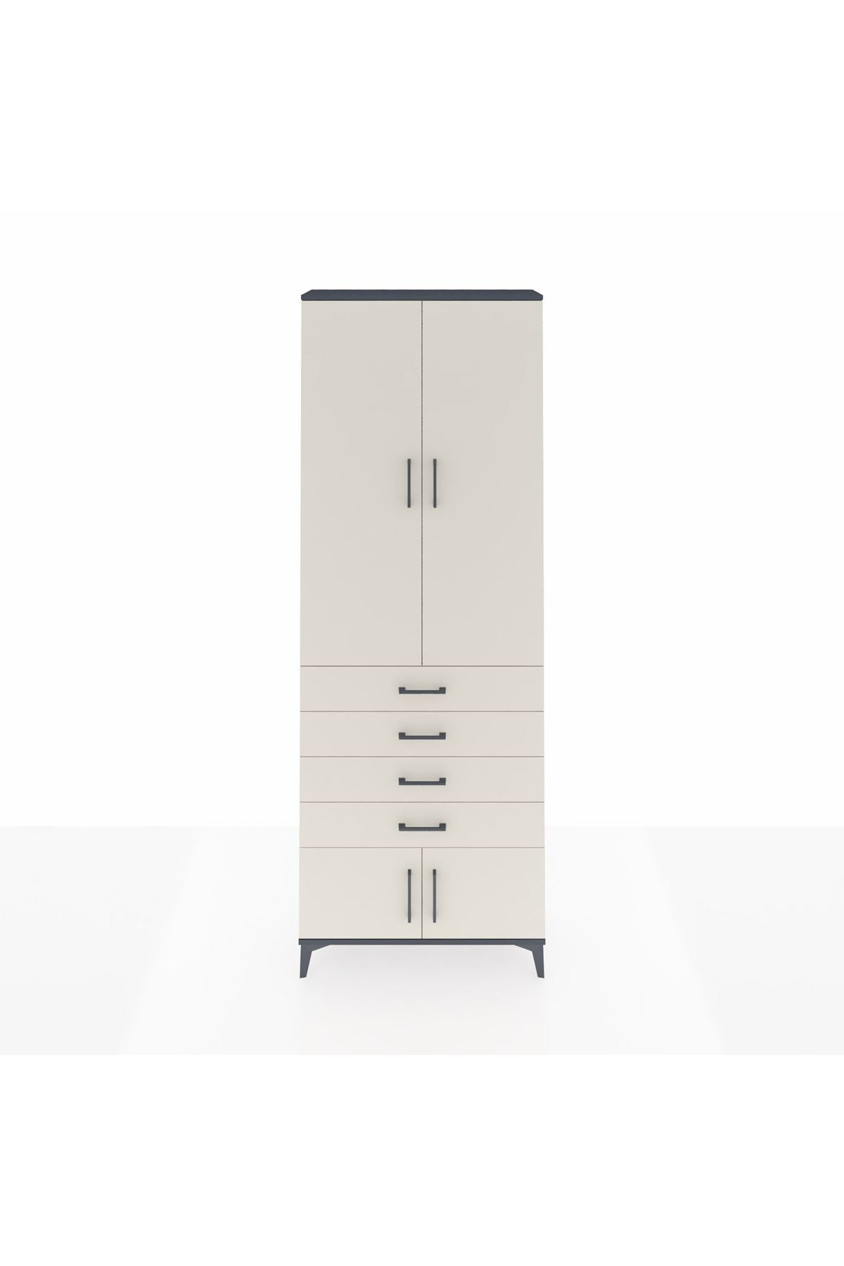 Arges Dolap 4 Raflı 4 Çekmeceli 4 Kapaklı 88x30x243 - S33M255V4A