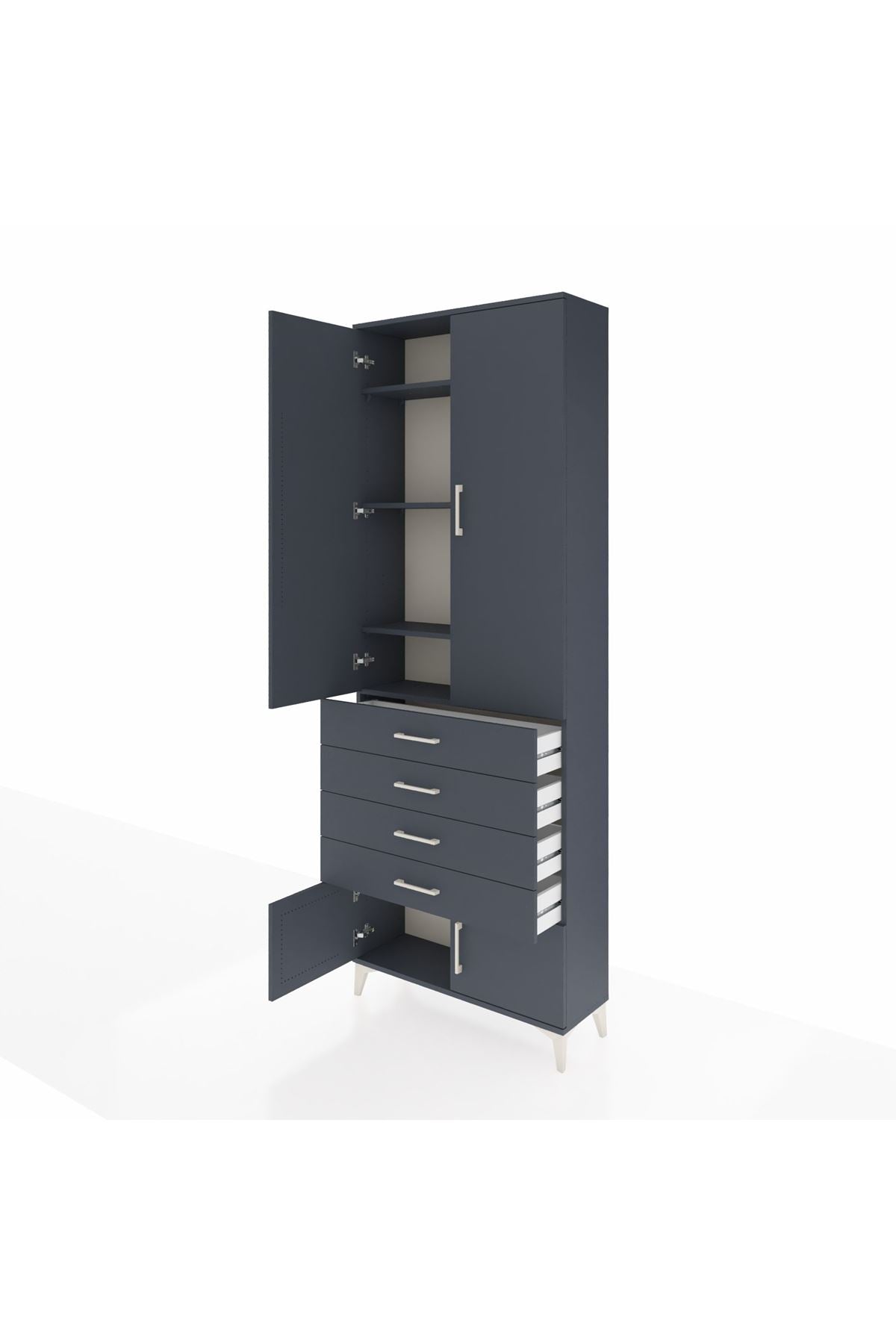Arges Dolap 4 Raflı 4 Çekmeceli 4 Kapaklı 88x30x243 - S33M255V5A