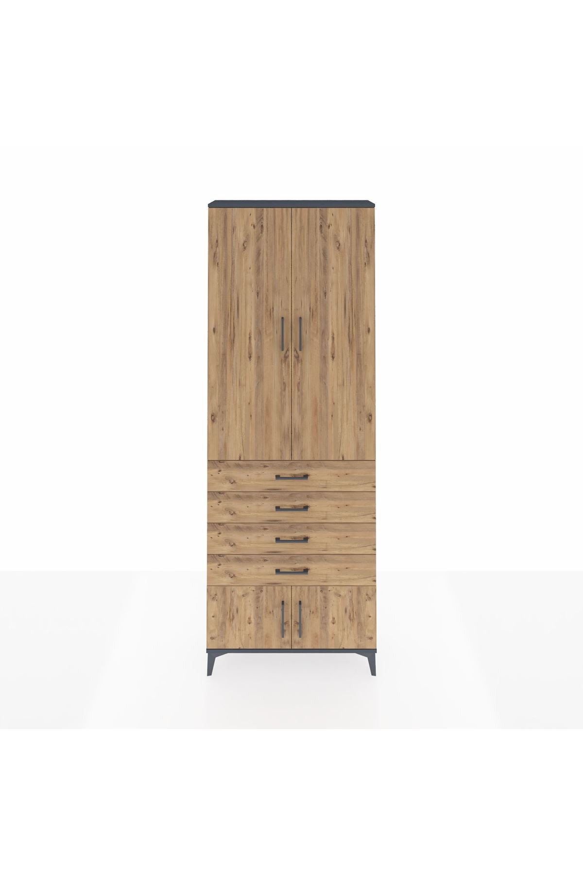 Arges Dolap 4 Raflı 4 Çekmeceli 4 Kapaklı 88x30x243 - S33M255V6A