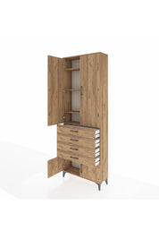 Arges Dolap 4 Raflı 4 Çekmeceli 4 Kapaklı 88x30x243 - S33M255V9A