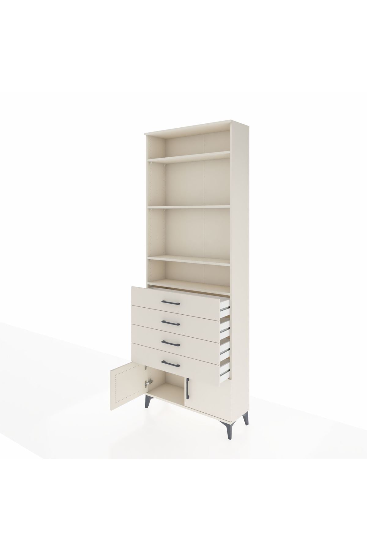 Arges Dolap 4 Raflı 4 Çekmeceli 2 Kapaklı 88x30x243 - S33M256V1A