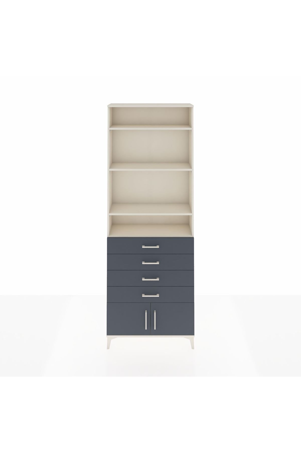 Arges Dolap 4 Raflı 4 Çekmeceli 2 Kapaklı 88x30x243 - S33M256V2A
