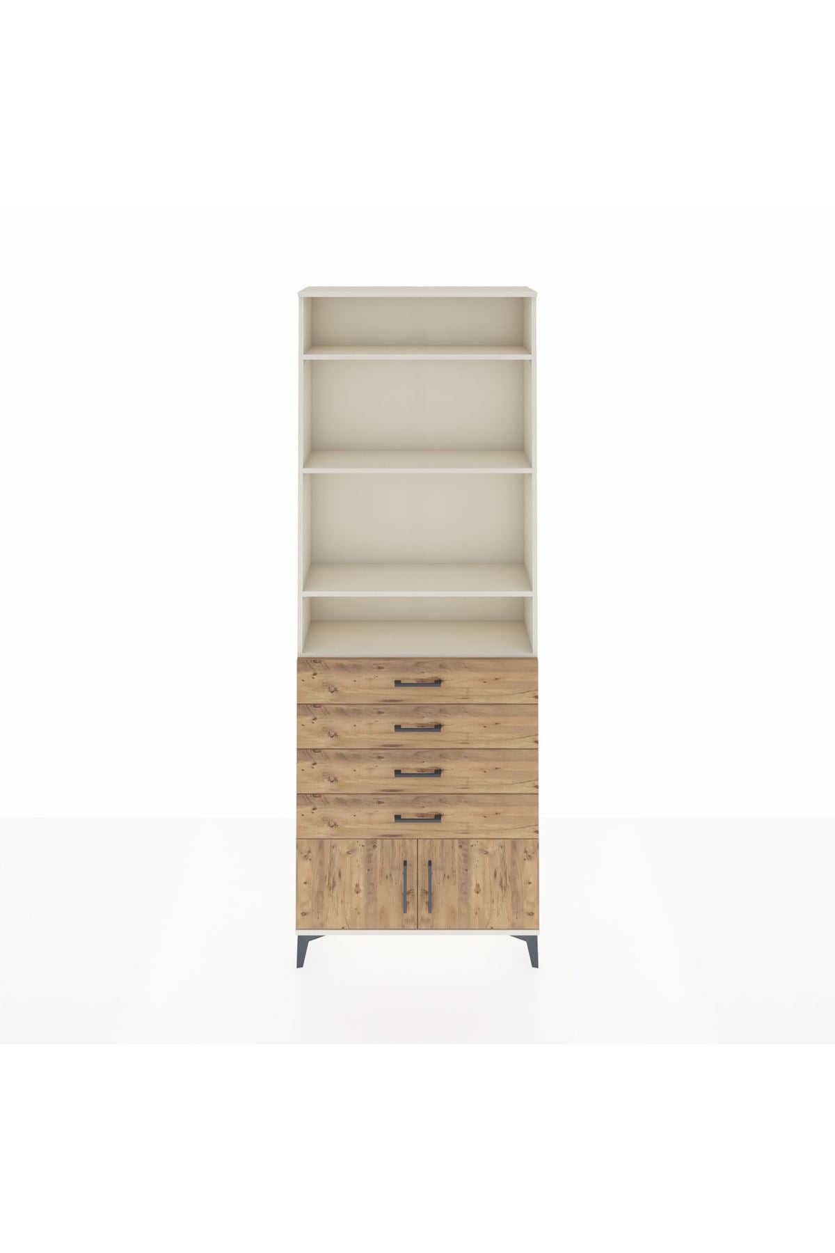 Arges Dolap 4 Raflı 4 Çekmeceli 2 Kapaklı 88x30x243 - S33M256V3A