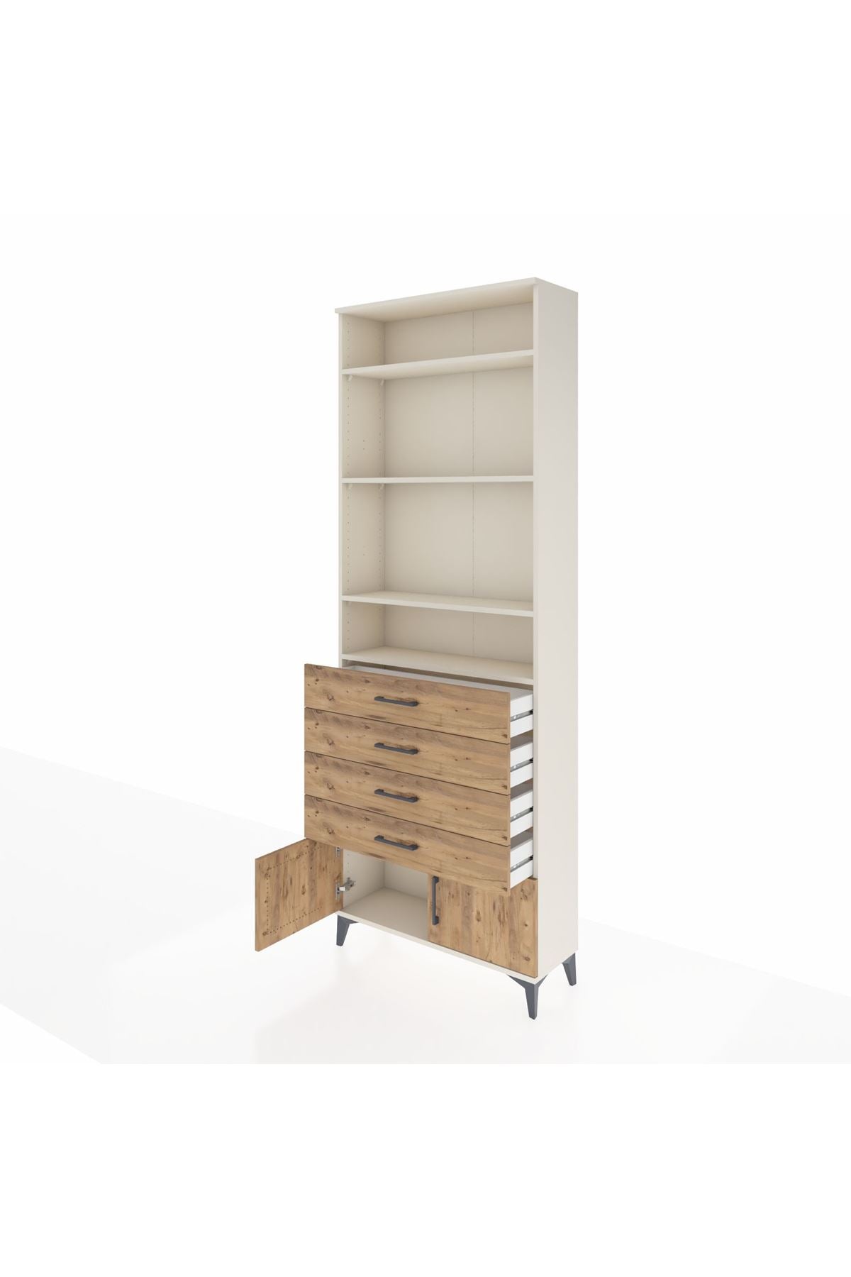 Arges Dolap 4 Raflı 4 Çekmeceli 2 Kapaklı 88x30x243 - S33M256V3A