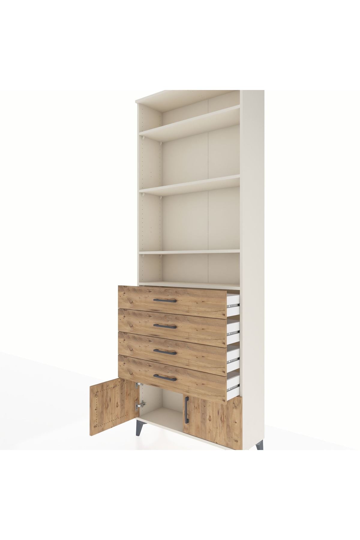 Arges Dolap 4 Raflı 4 Çekmeceli 2 Kapaklı 88x30x243 - S33M256V3A