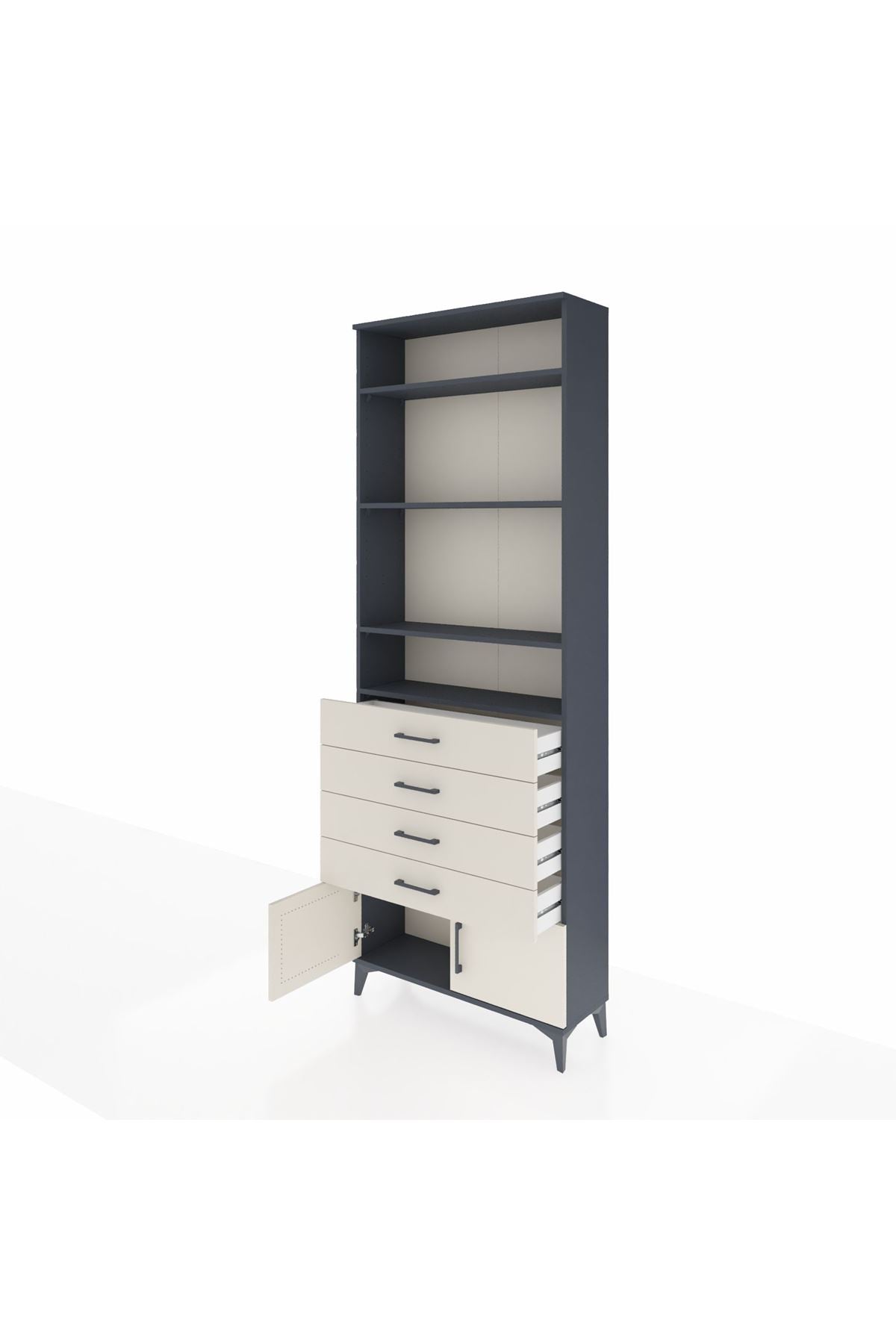 Arges Dolap 4 Raflı 4 Çekmeceli 2 Kapaklı 88x30x243 - S33M256V4A