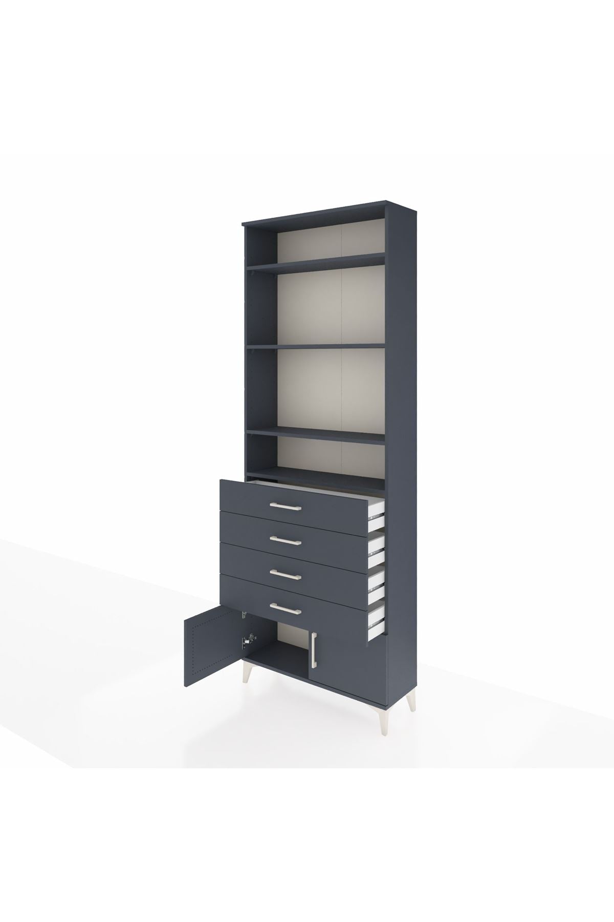 Arges Dolap 4 Raflı 4 Çekmeceli 2 Kapaklı 88x30x243 - S33M256V5A