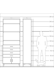 Arges Dolap 4 Raflı 4 Çekmeceli 2 Kapaklı 88x30x243 - S33M256V5A