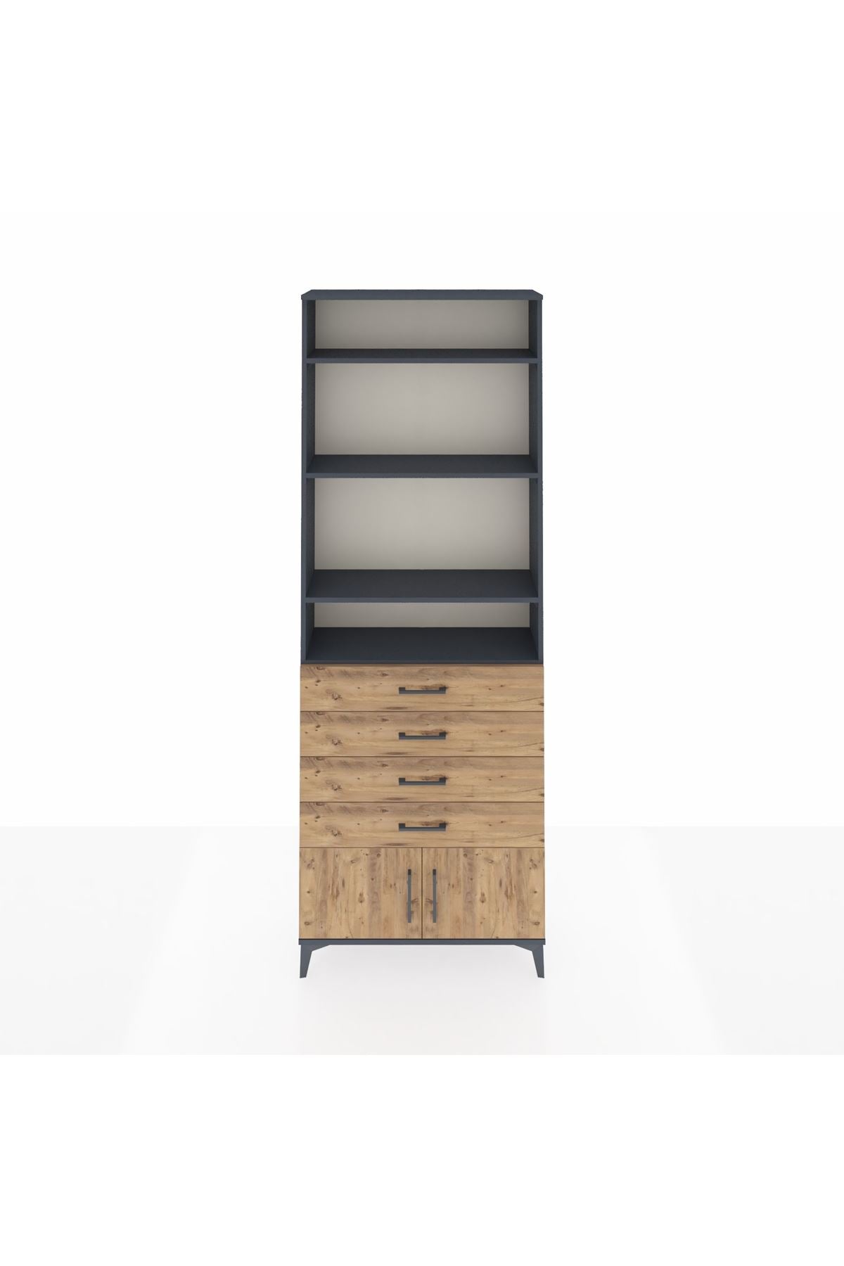Arges Dolap 4 Raflı 4 Çekmeceli 2 Kapaklı 88x30x243 - S33M256V6A