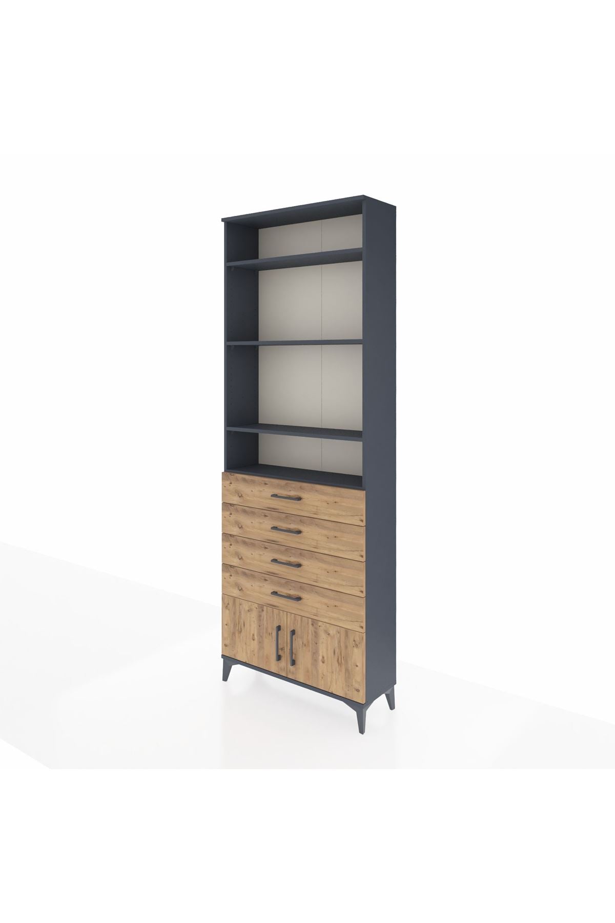 Arges Dolap 4 Raflı 4 Çekmeceli 2 Kapaklı 88x30x243 - S33M256V6A