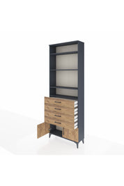 Arges Dolap 4 Raflı 4 Çekmeceli 2 Kapaklı 88x30x243 - S33M256V6A