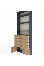 Arges Dolap 4 Raflı 4 Çekmeceli 2 Kapaklı 88x30x243 - S33M256V6A