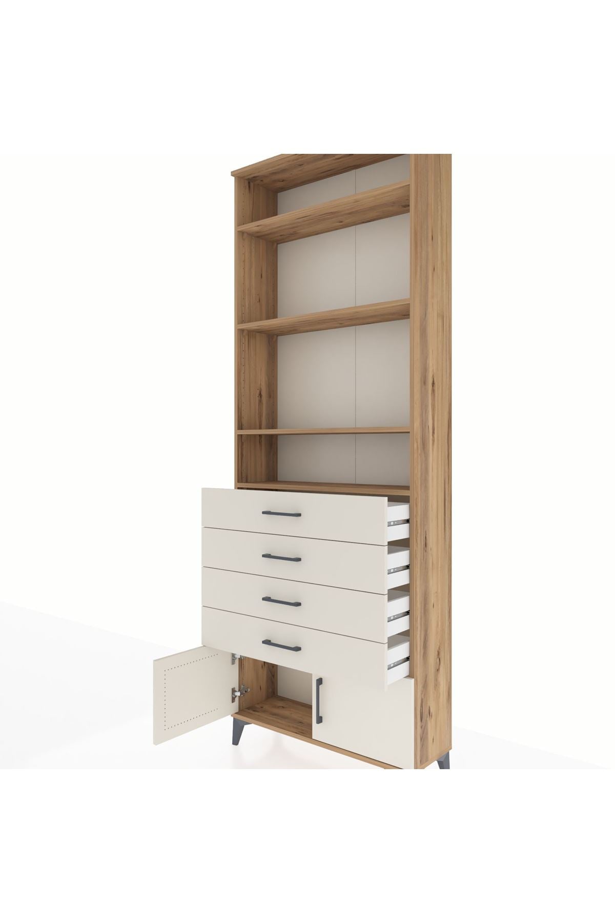 Arges Dolap 4 Raflı 4 Çekmeceli 2 Kapaklı 88x30x243 - S33M256V7A