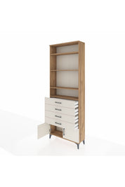 Arges Dolap 4 Raflı 4 Çekmeceli 2 Kapaklı 88x30x243 - S33M256V7A