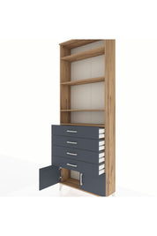 Arges Dolap 4 Raflı 4 Çekmeceli 2 Kapaklı 88x30x243 - S33M256V8A